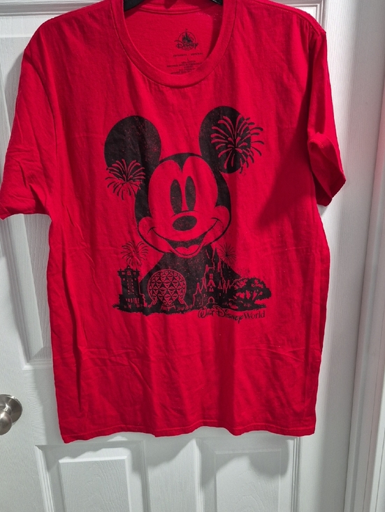 Disney Other - Disney Red T-Shirt with Black Mickey Mouse Graphic